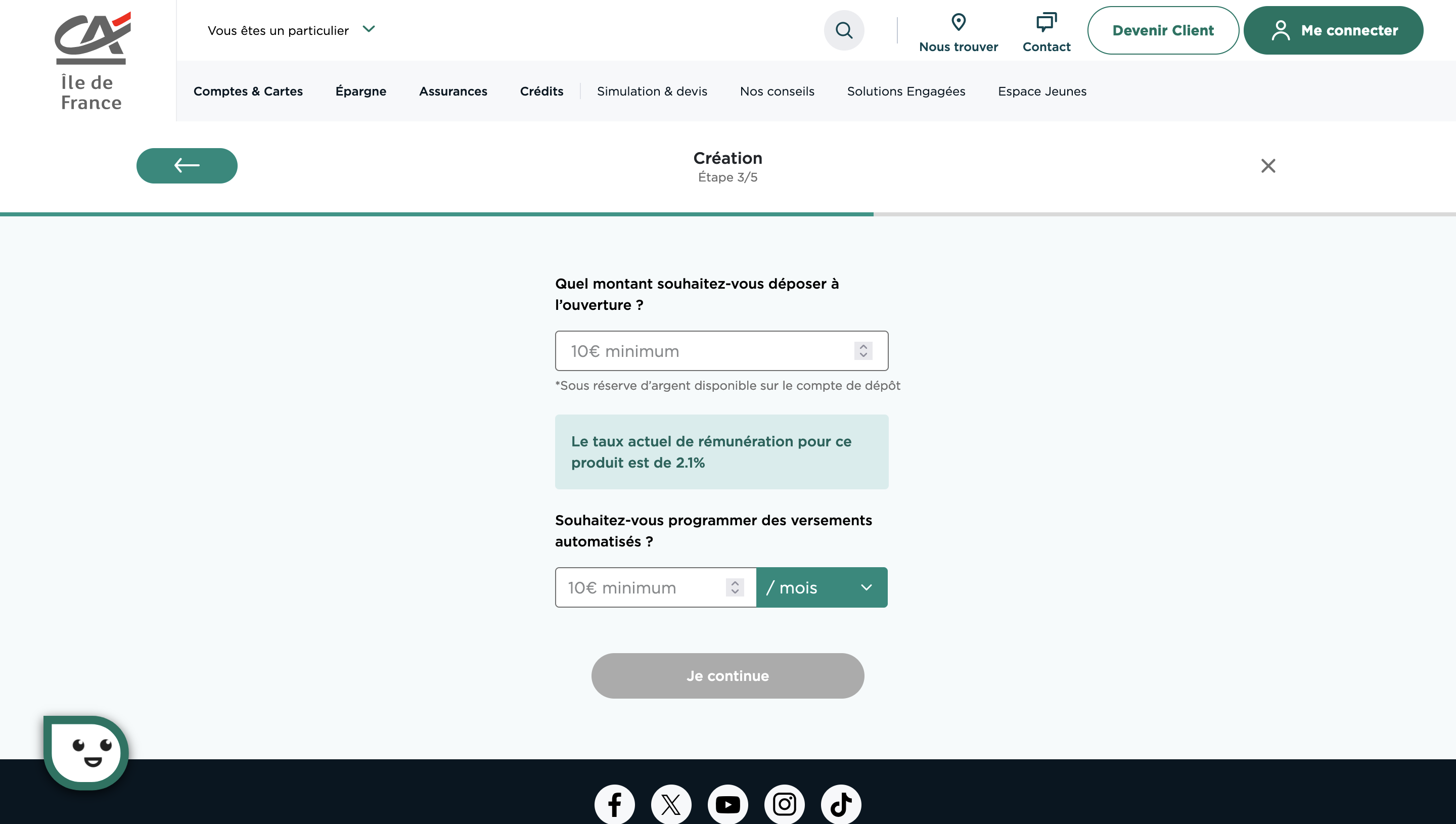 Parcours de souscription en ligne, Réalisation par Timothée CORRADO